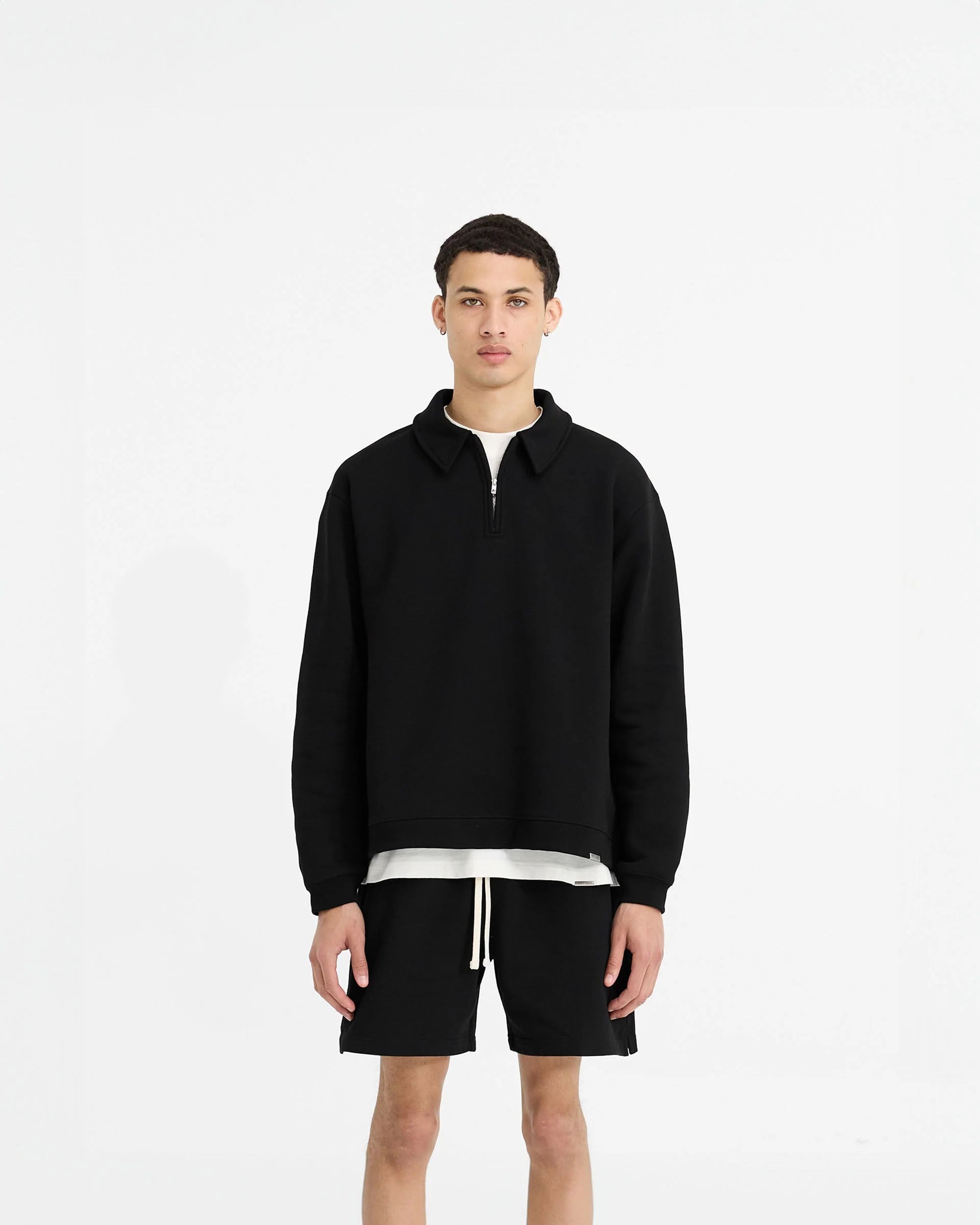 Men’s Boxy Quarter Zip Heavyweight Fleece, Oversized