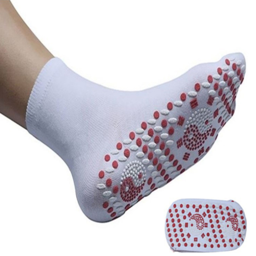 Self Heating Tourmaline Socks with Non-Slip Dot Soles, 5 Pairs