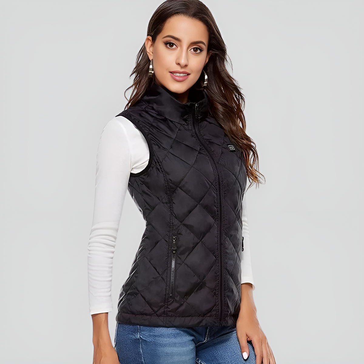Womens Heated Vest with 9 Heating Zones and Independent Front-Back Controls