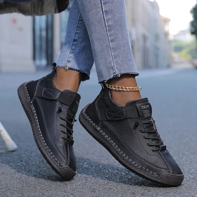 Lace Up Sneakers with Cushioned Insole and Stable Sole, Breathable Upper Material