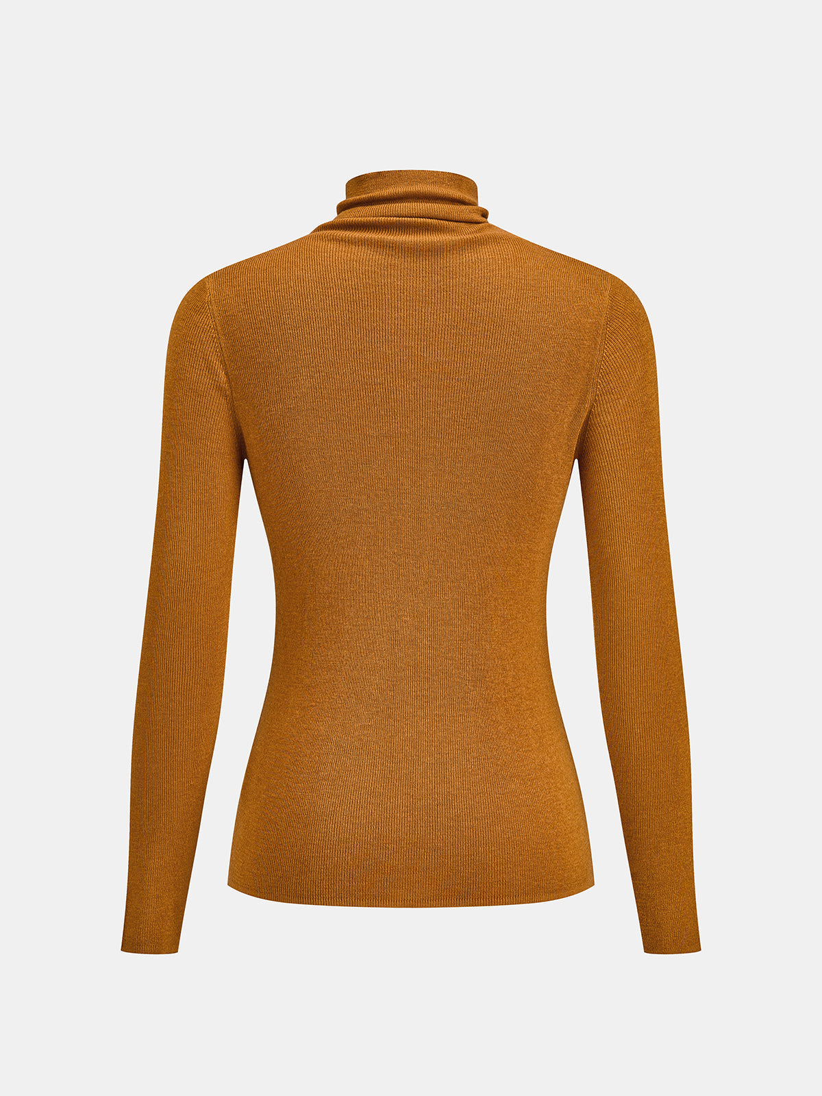 Wool Blend Turtleneck Sweater with Medium Stretch and Slim Fit