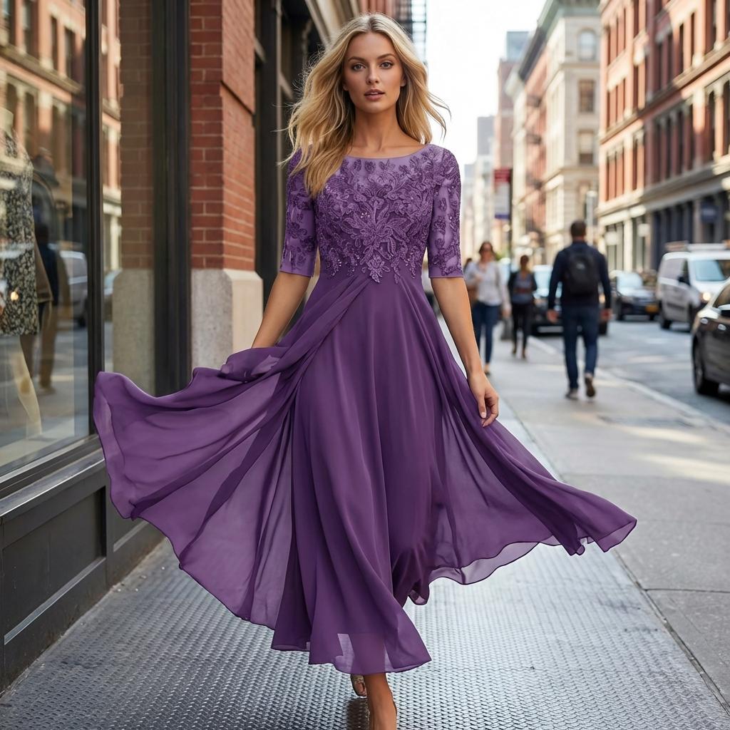 Women's Tailored Dress with Breathable Fabric and Flattering Fit for Special Events