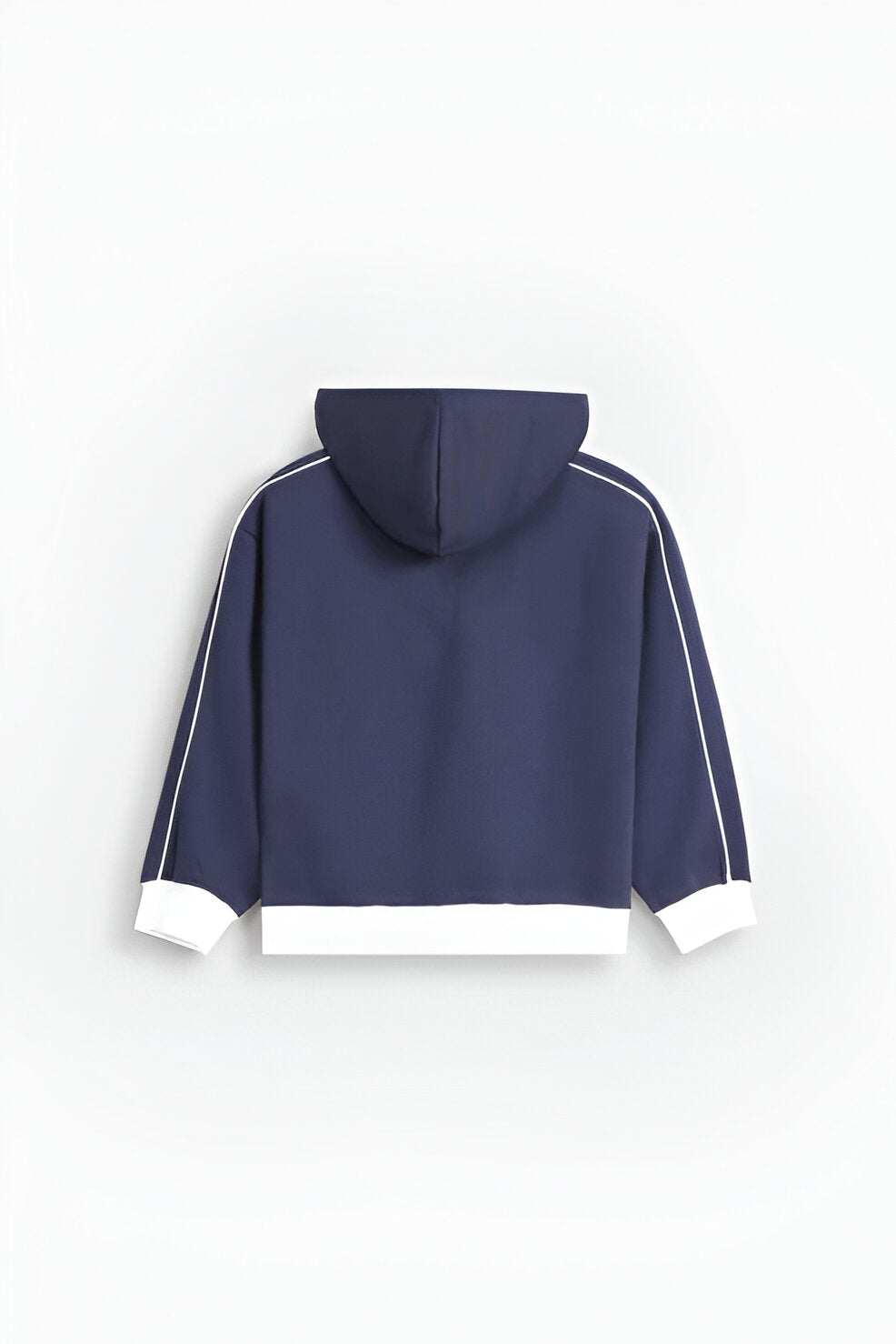 Women’s Cropped Activewear Hoodie, Contrast Stripes