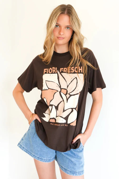 Women’s Freschi Relaxed Tee Brown, Statement Graphic