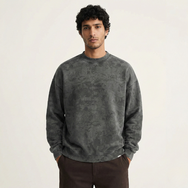 Men’s Heavyweight Camo Sweater Oversized Fit