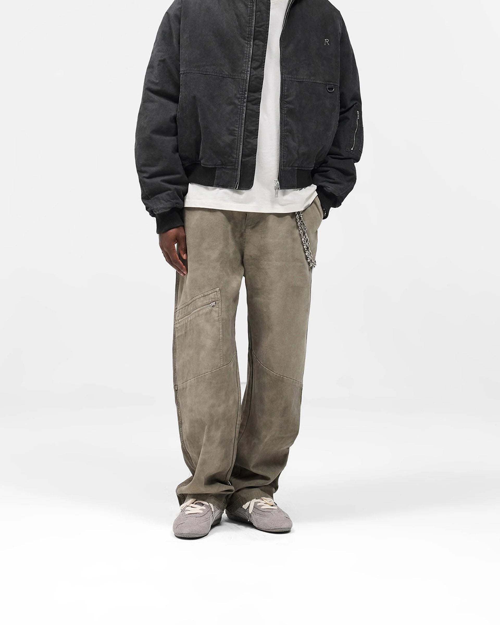 Men’s Cotton Workwear Pant Dark Olive, Cargo Pocket