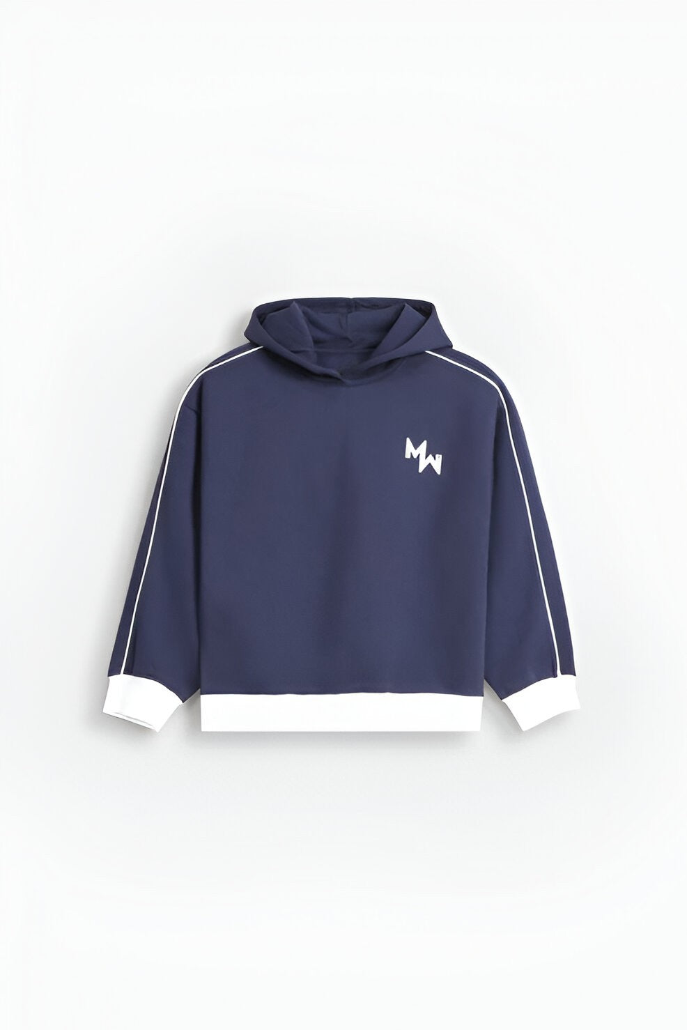 Women’s Cropped Activewear Hoodie, Contrast Stripes