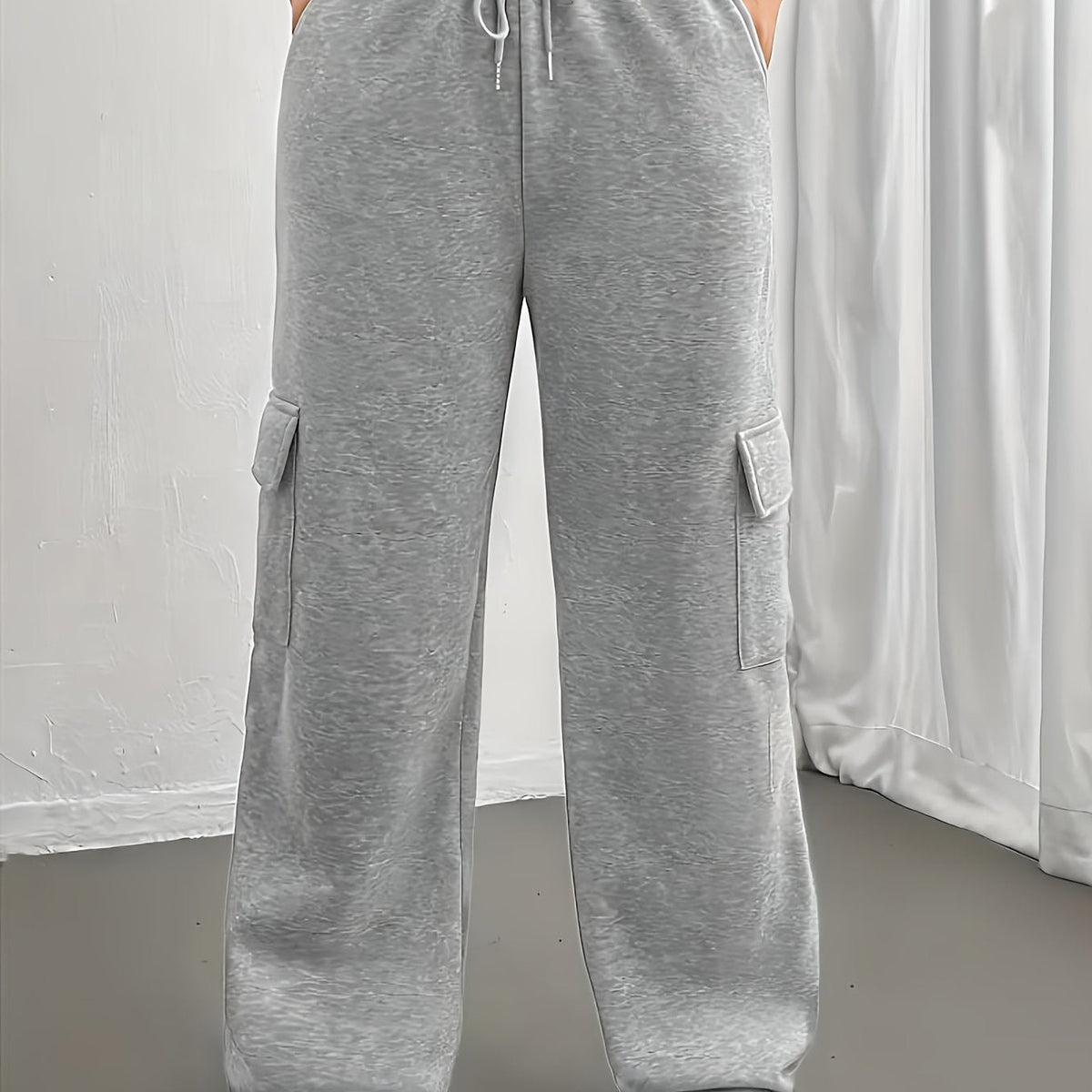 Cargo Joggers with Adjustable Drawstring Waist and Side Pockets, Relaxed Fit