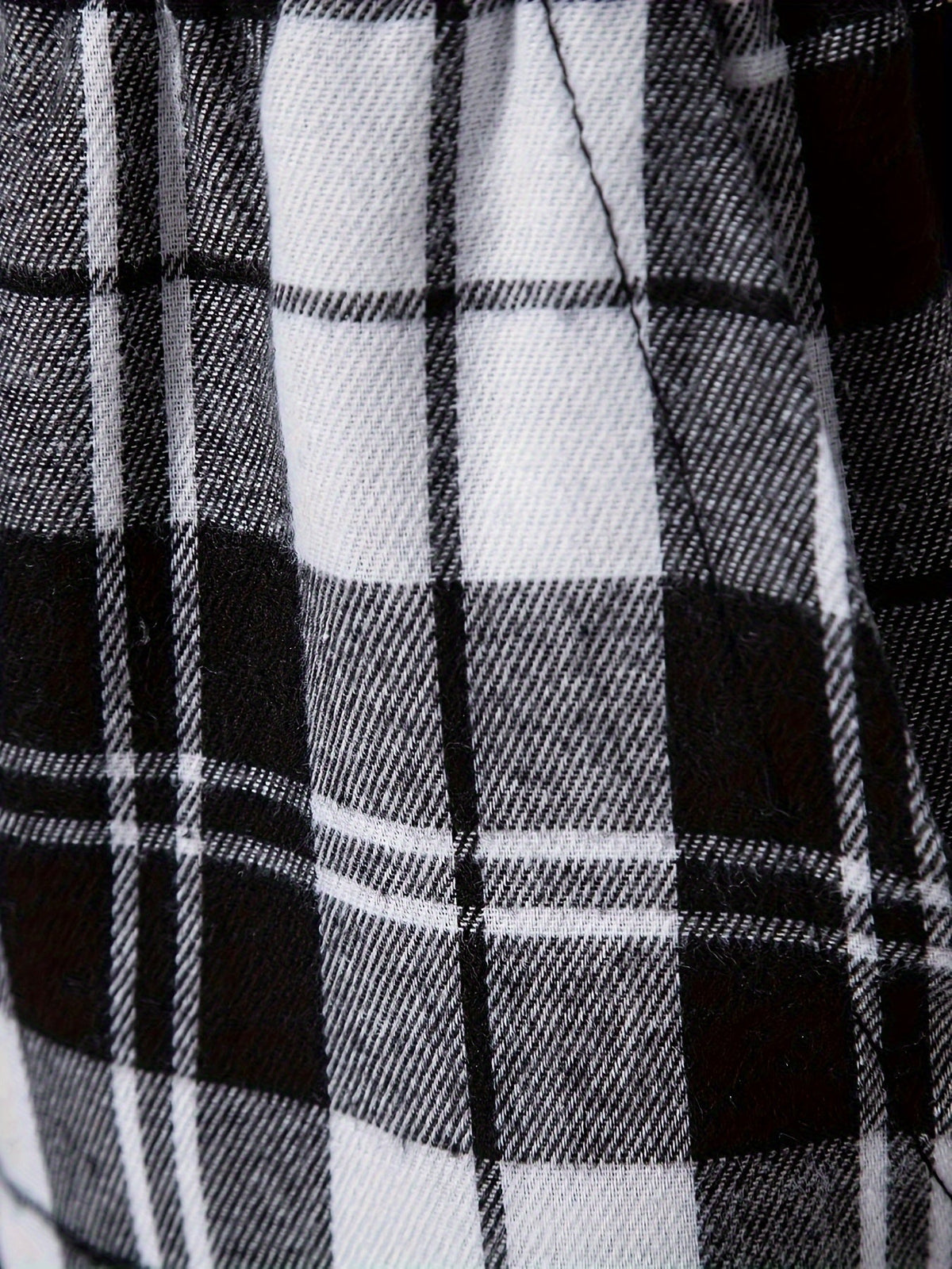 Plaid Lounge Pants with Elastic Drawstring Waist and Relaxed Leg Cut