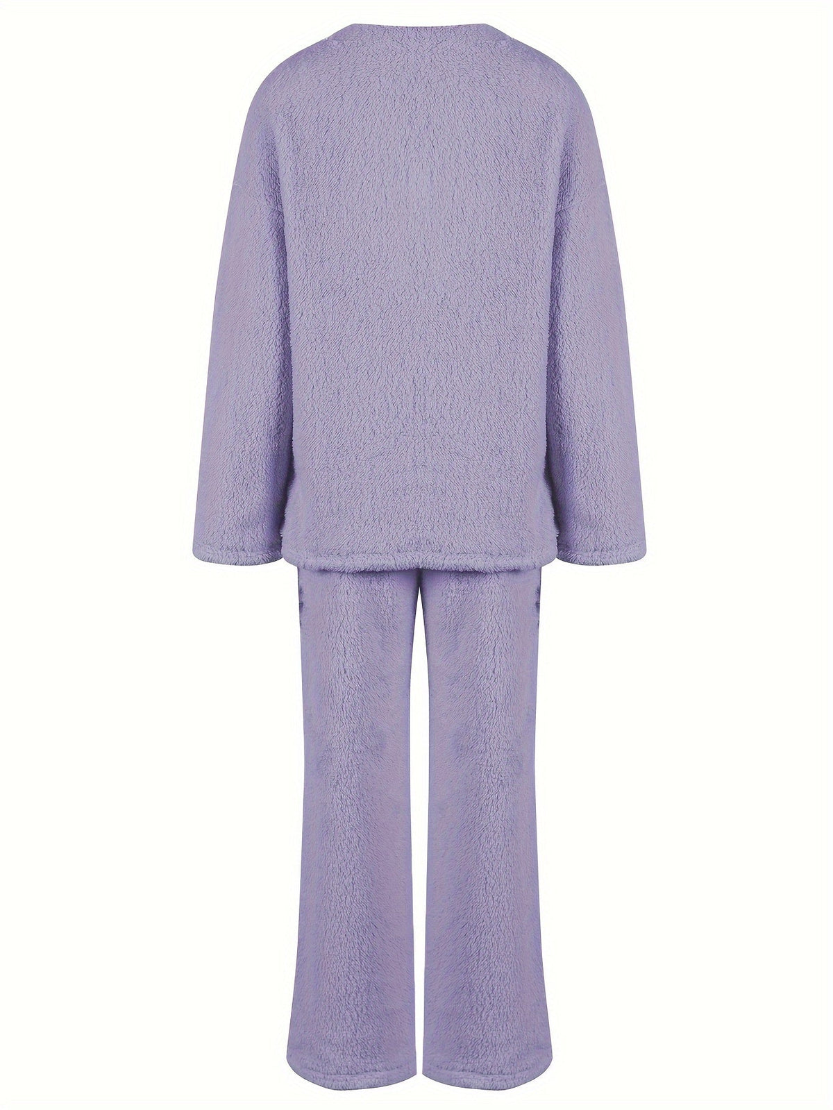 V Neck Pullover Top with Wide Leg Trousers, Two Piece Lounge Set