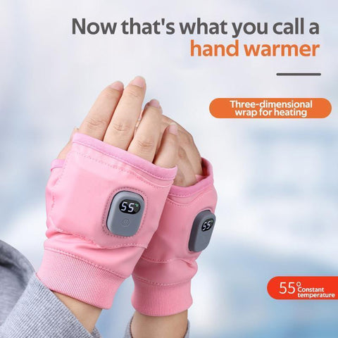 Heated Fingerless Gloves with Three Temperature Settings and Type-C Charging