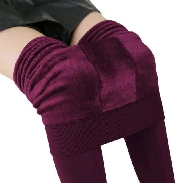 Fleece Lined Leggings with High Waist Tummy Control and Stretchable Fabric