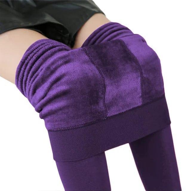 Fleece Lined Leggings with High Waist Tummy Control and Stretchable Fabric