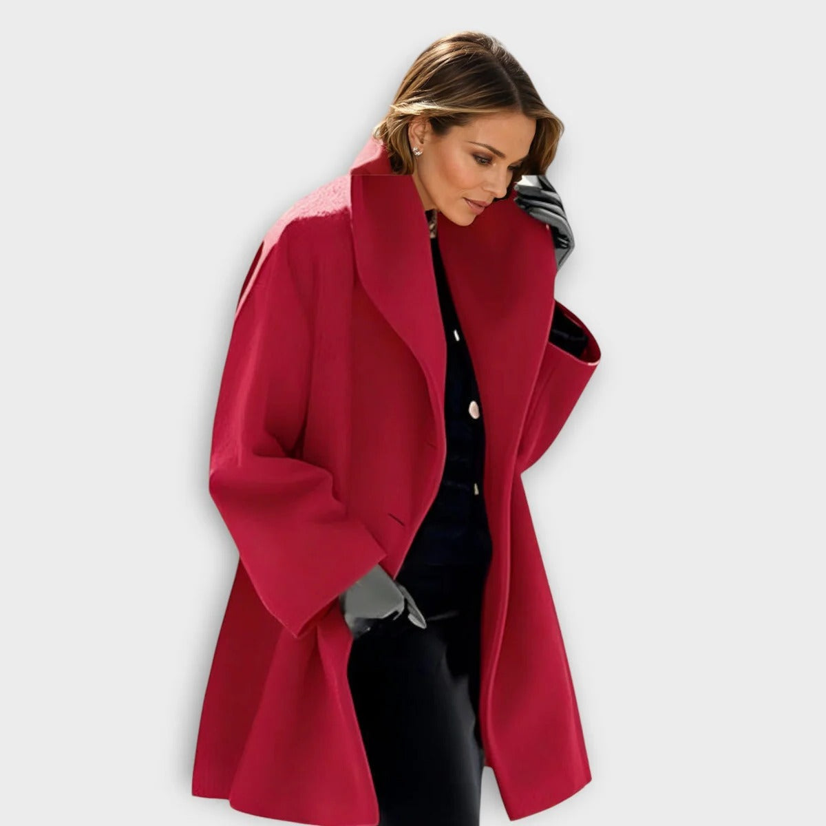 Womens Wool Blend Coat with Wind Resistant Fabric and Soft Lining