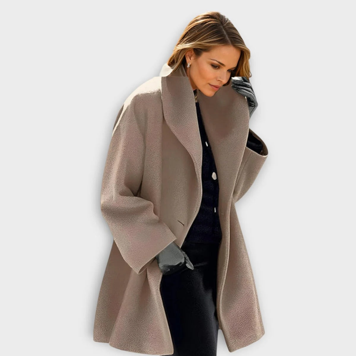 Womens Wool Blend Coat with Wind Resistant Fabric and Soft Lining