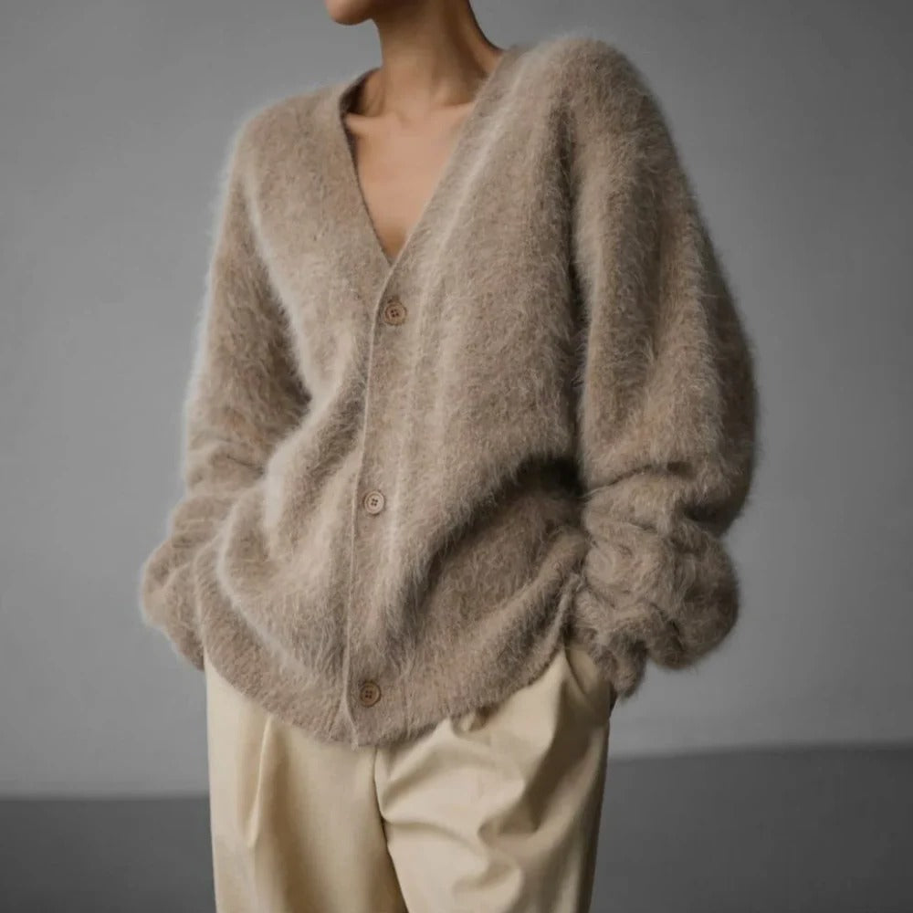 Womens Wool Sweater with Round Neckline and Long Sleeves