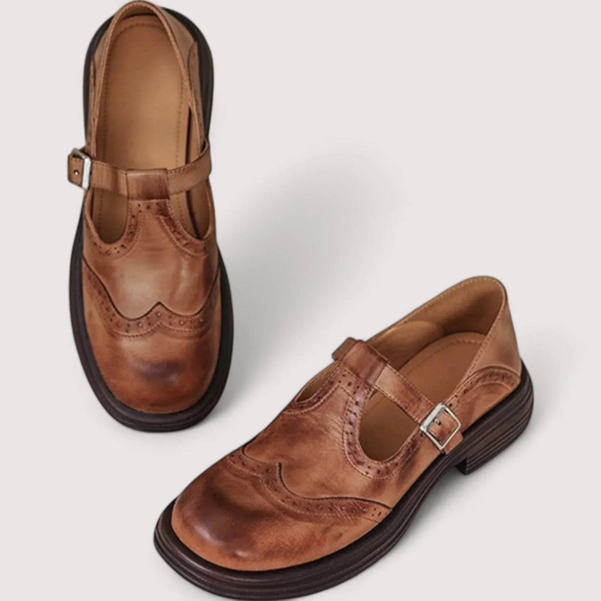 Womens Mary Jane Shoes with Memory Foam Insole and Adjustable Buckle Strap