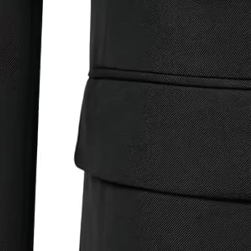 Mens slim fit three piece suit with single breasted blazer, double breasted waistcoat and trousers