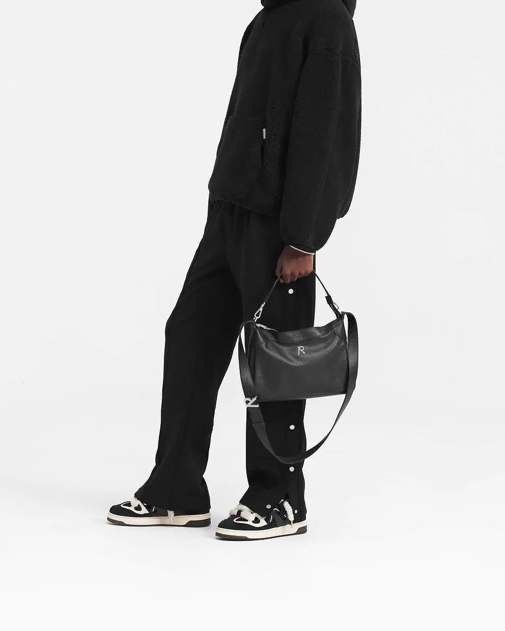 Men’s Popper Pant Black, Split Hem