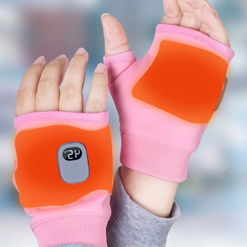 Heated Fingerless Gloves with Three Temperature Settings and Type-C Charging