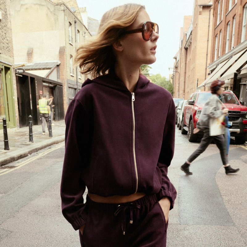 Burgundy Hooded Bomber Jacket