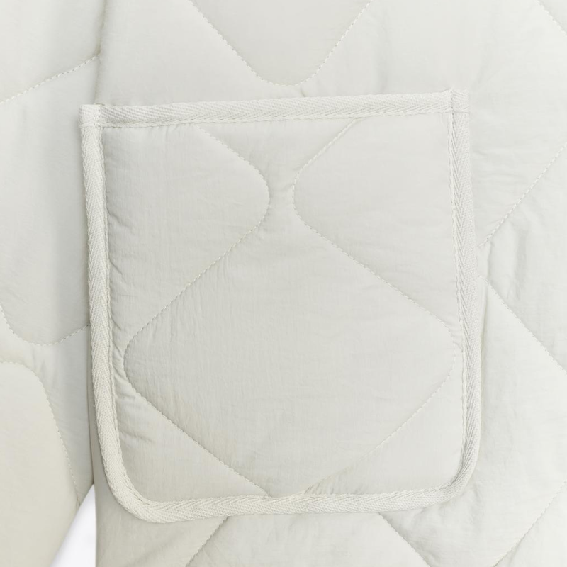 White Patch Pocket Puffer Jacket