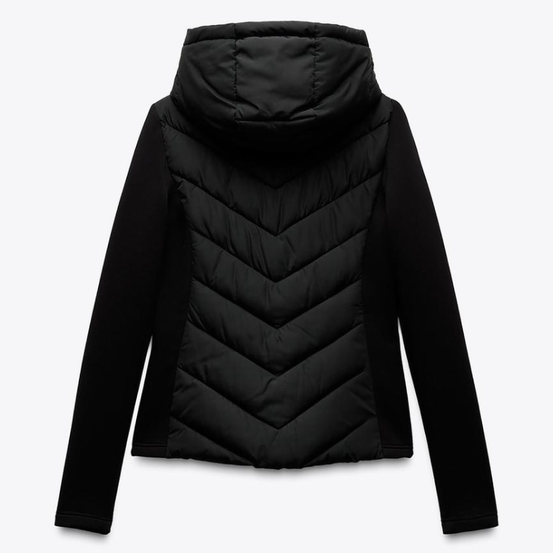 Black Combination Puffer Jacket