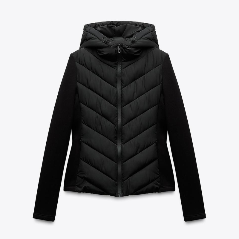 Black Combination Puffer Jacket