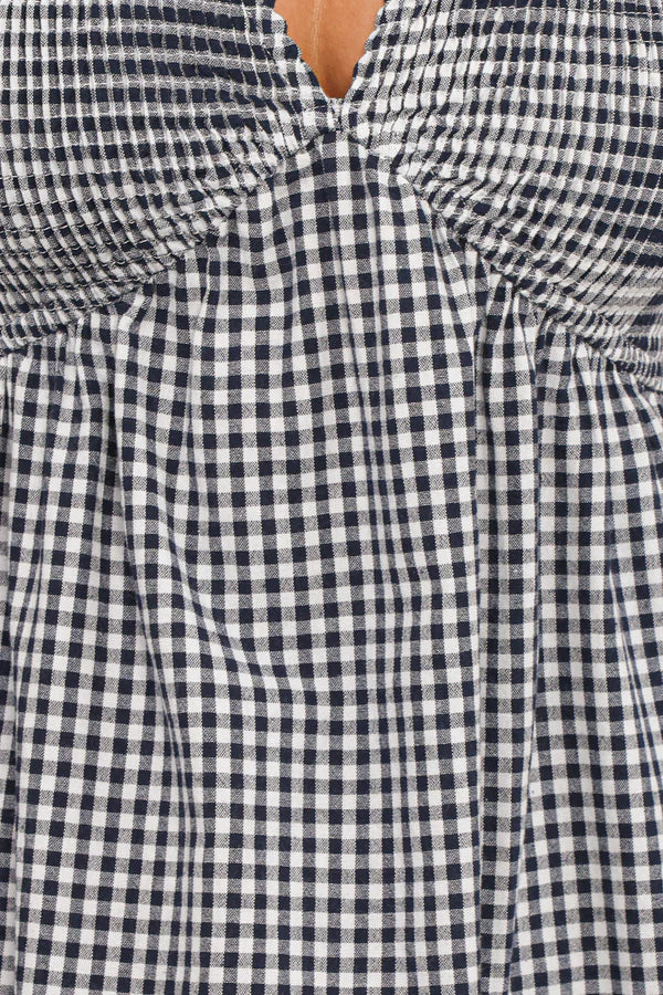 Women’s Short Sleeve Maxi Dress, Gingham V-Neck Flowy Dress