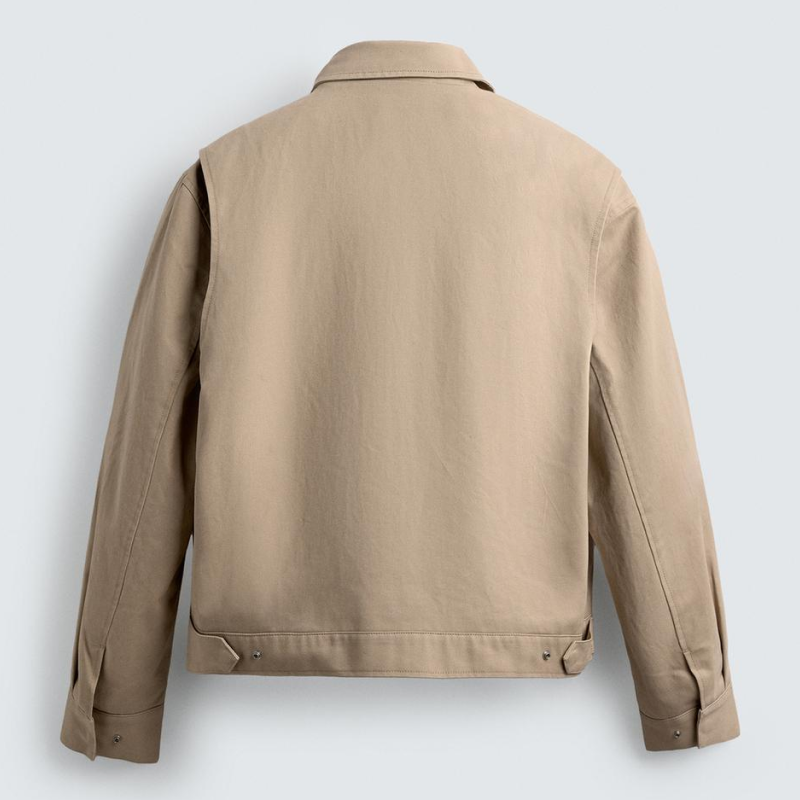 Beige Twill Textured Jacket