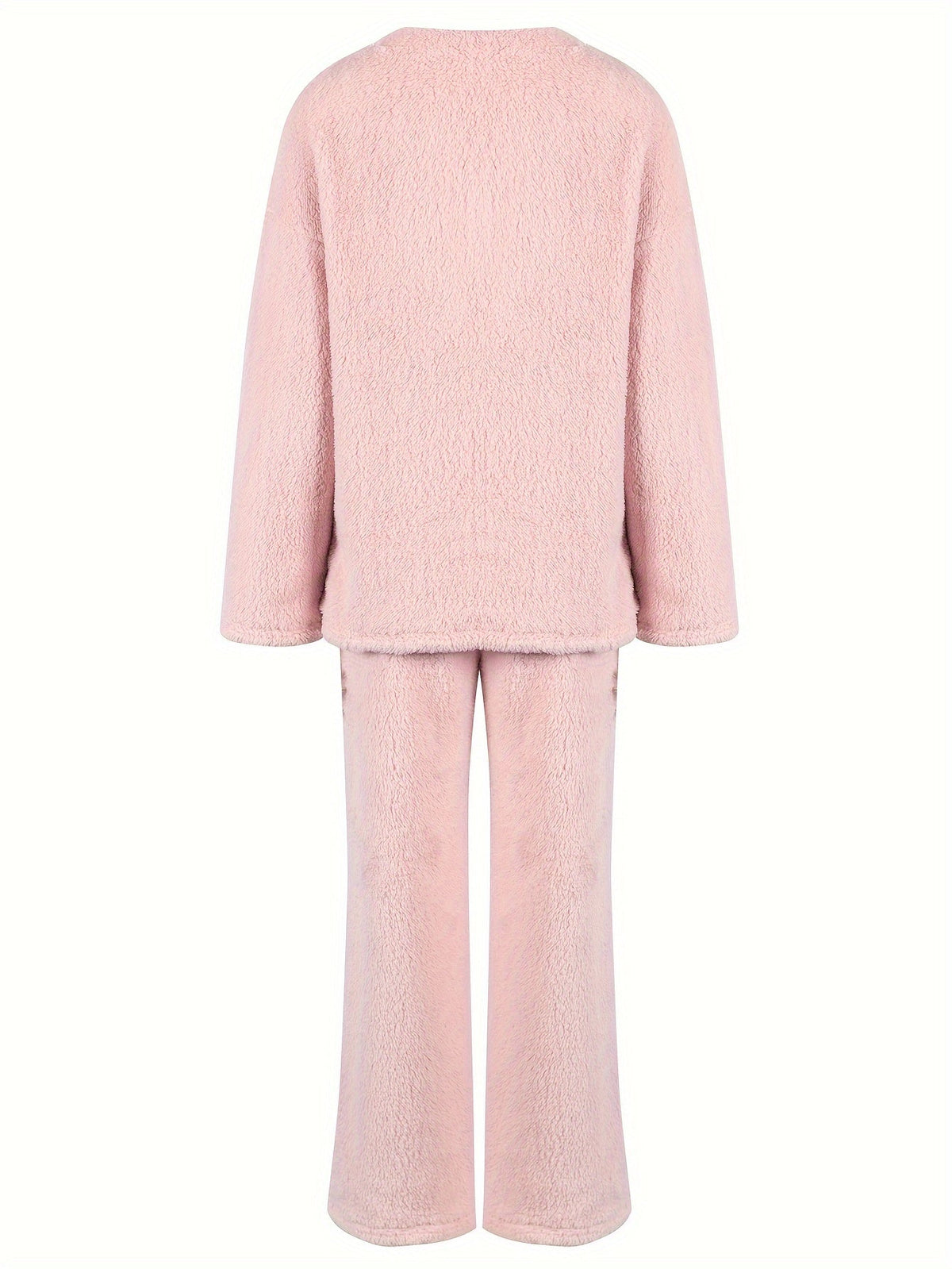 V Neck Pullover Top with Wide Leg Trousers, Two Piece Lounge Set