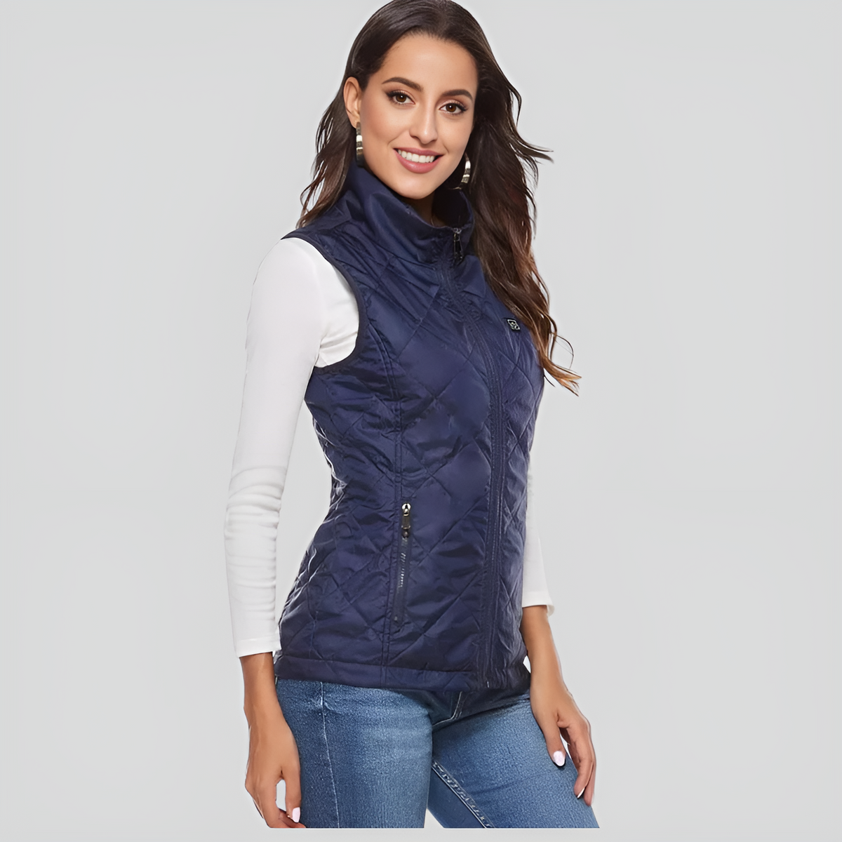 Womens Heated Vest with 9 Heating Zones and Independent Front-Back Controls