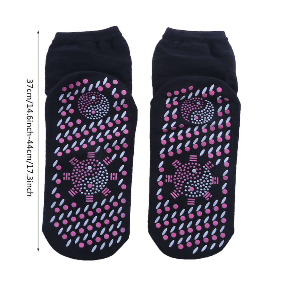Self Heating Tourmaline Socks with Non-Slip Dot Soles, 5 Pairs