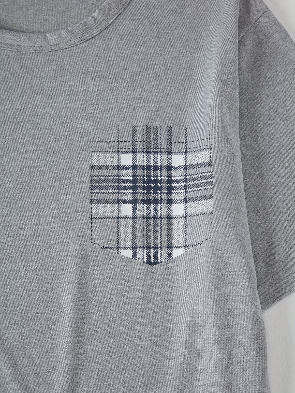 Checkered Lounge Set with Short Sleeve Top and Elastic Waist Pants