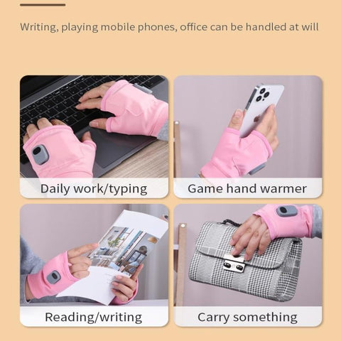 Heated Fingerless Gloves with Three Temperature Settings and Type-C Charging