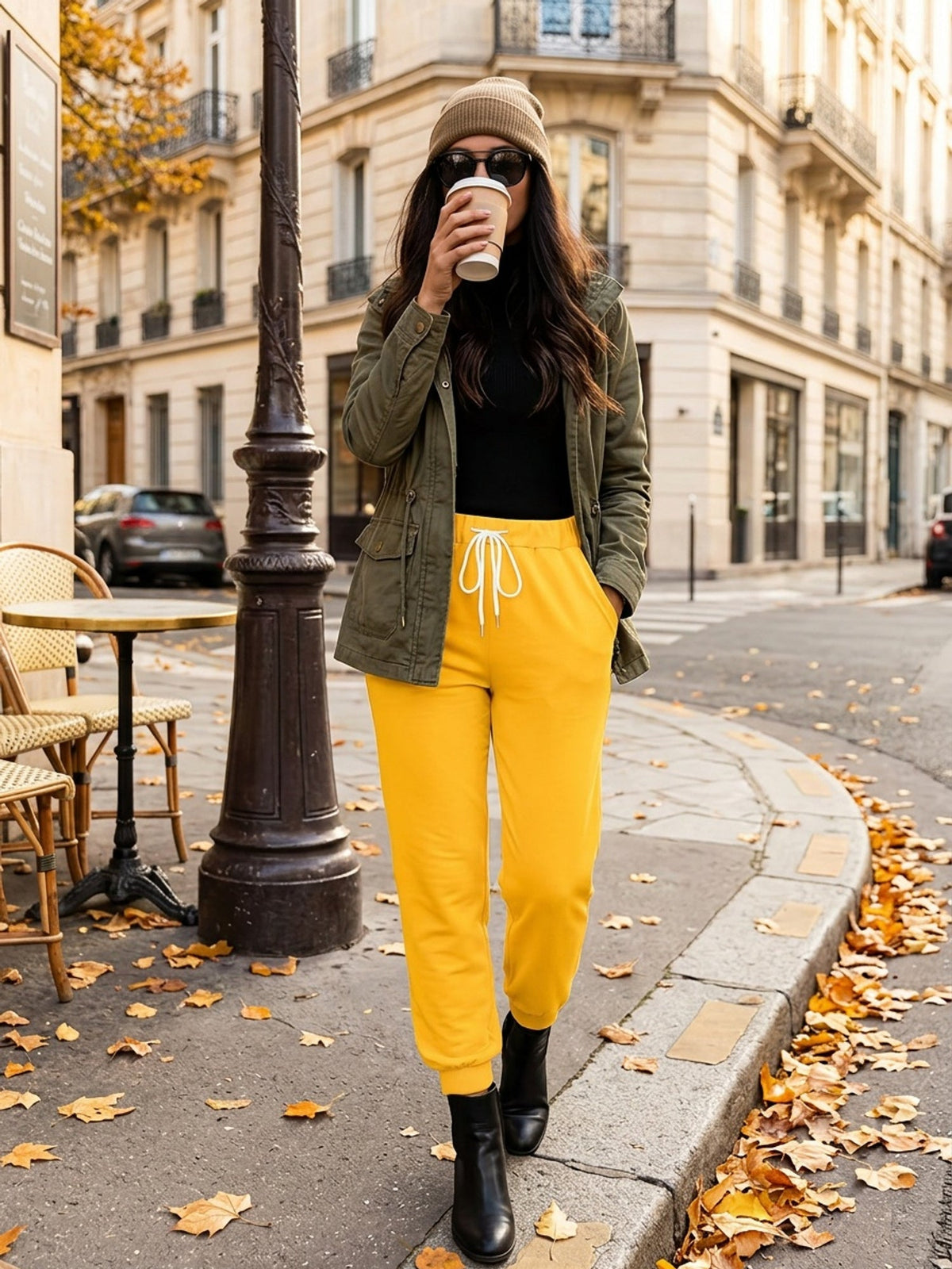 Tapered Joggers with Adjustable Drawstring Waist and Side Pockets