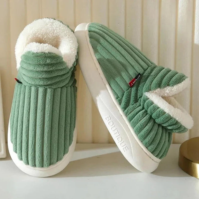 Fleece House Slippers with Non Slip Base and Ankle Support for Men and Women