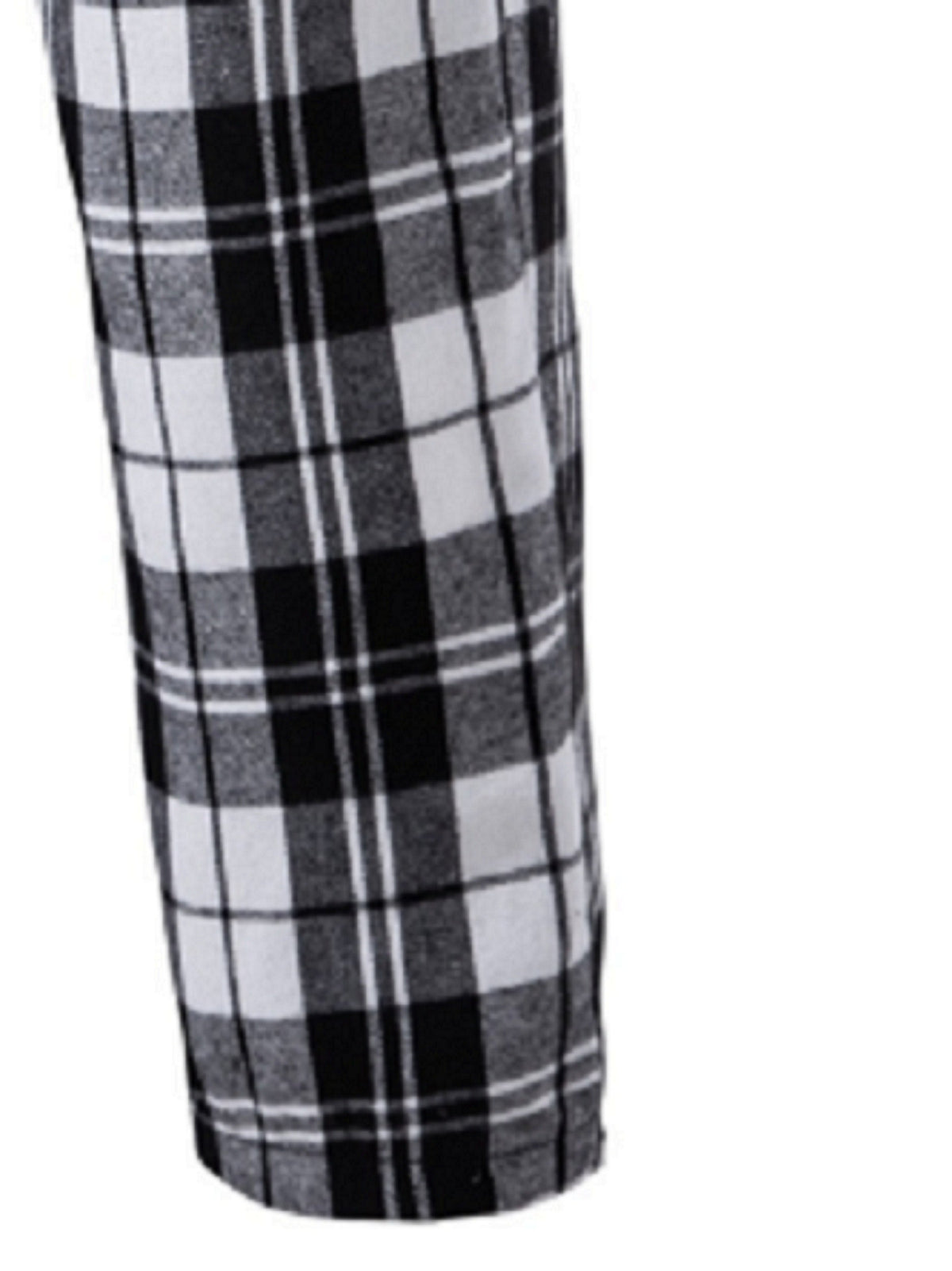 Plaid Lounge Pants with Elastic Drawstring Waist and Relaxed Leg Cut
