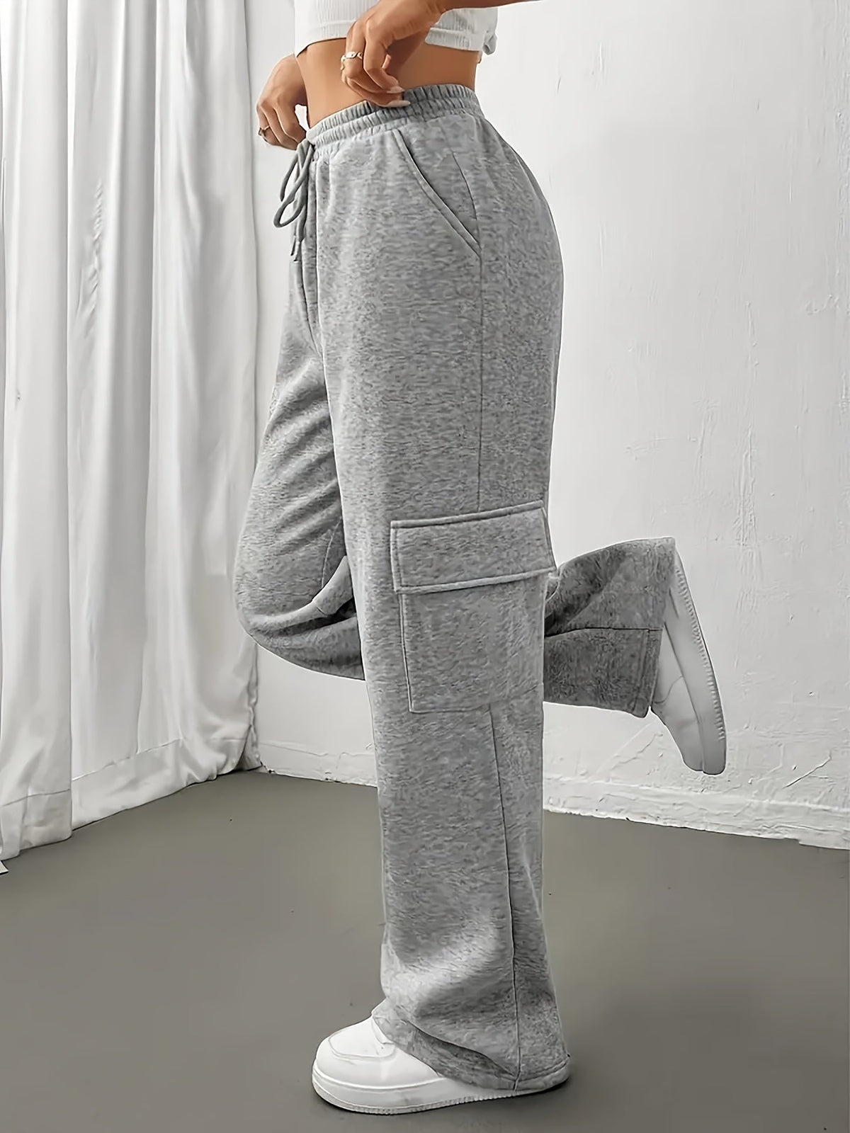 Cargo Joggers with Adjustable Drawstring Waist and Side Pockets, Relaxed Fit