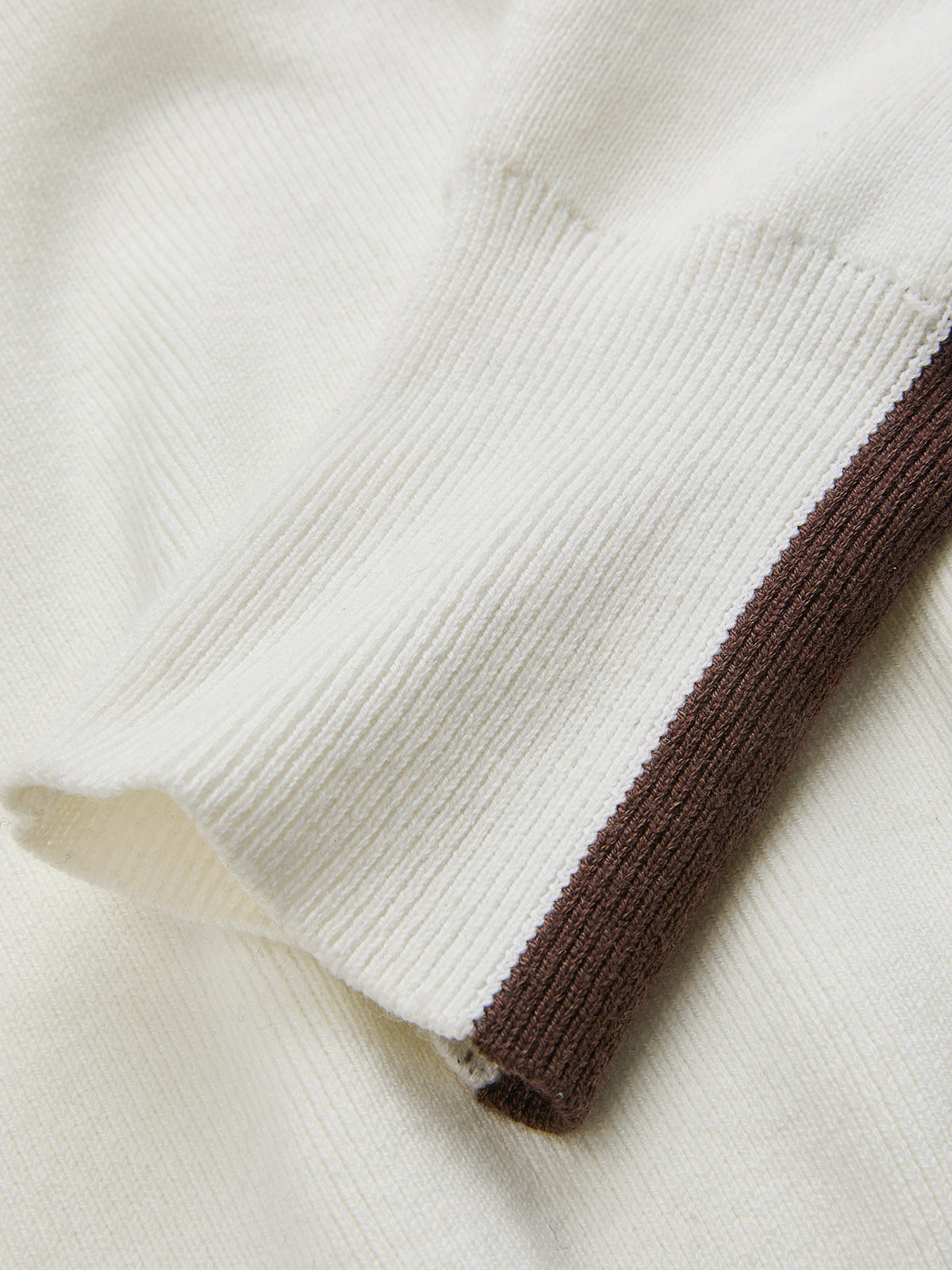 Crew Neck Knit Sweater with Medium Stretch and Contrast Stripes