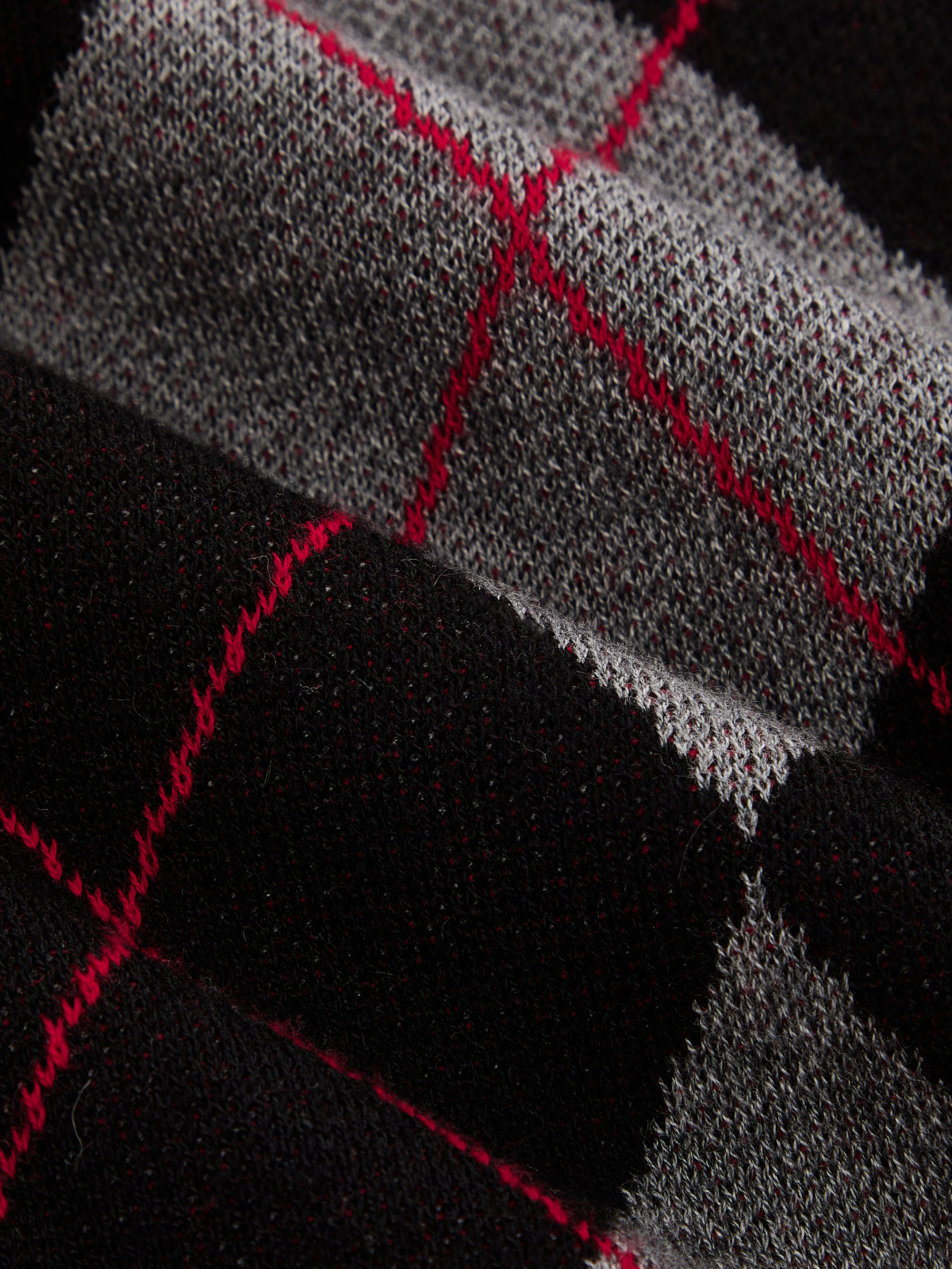 Argyle Polo Collar Knit Sweater with High Stretch Blend and Relaxed Fit