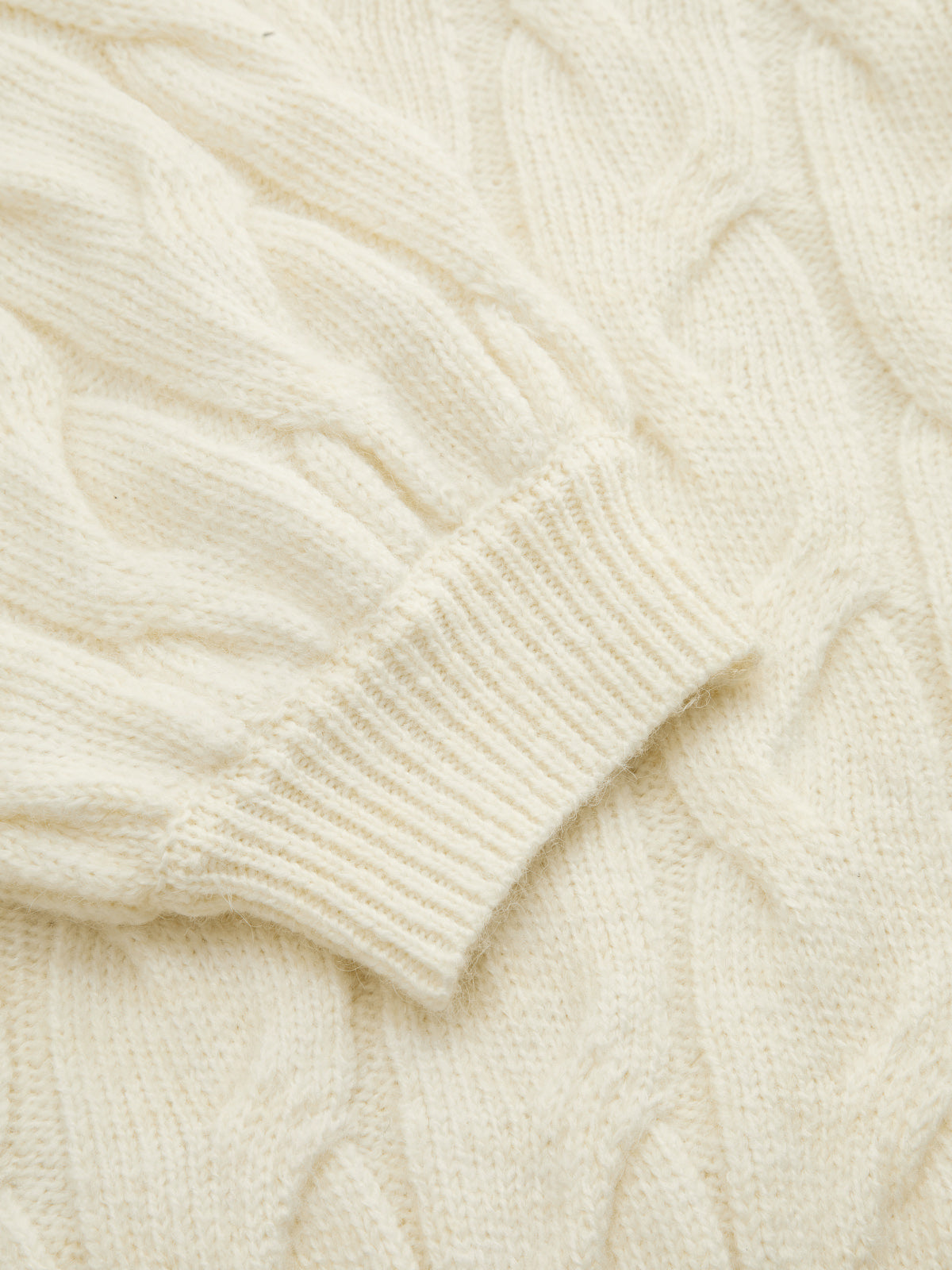 Relaxed Fit Crew Neck Sweater with Bishop Sleeves and Medium Stretch