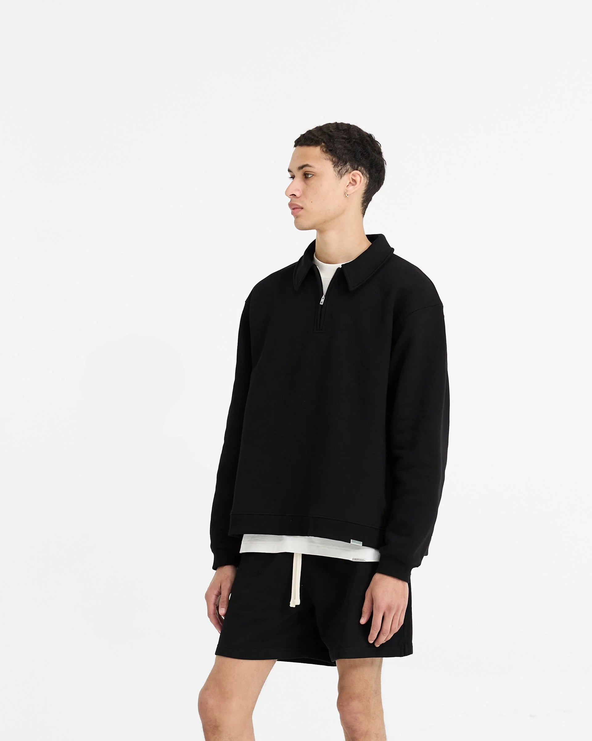 Men’s Boxy Quarter Zip Heavyweight Fleece, Oversized