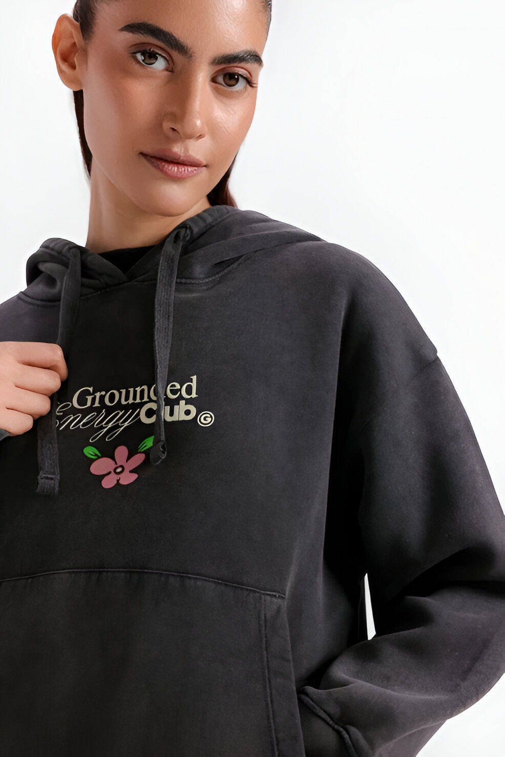 Women’s Washed-Out Graphic Hoodie, Kangaroo Pocket