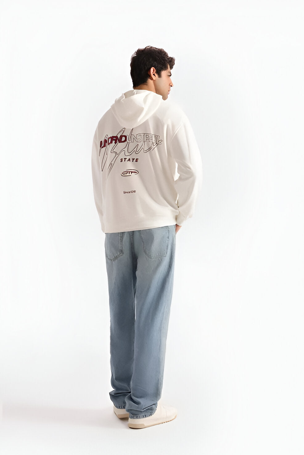 Men’s Slogan Print Hoodie, Kangaroo Pocket