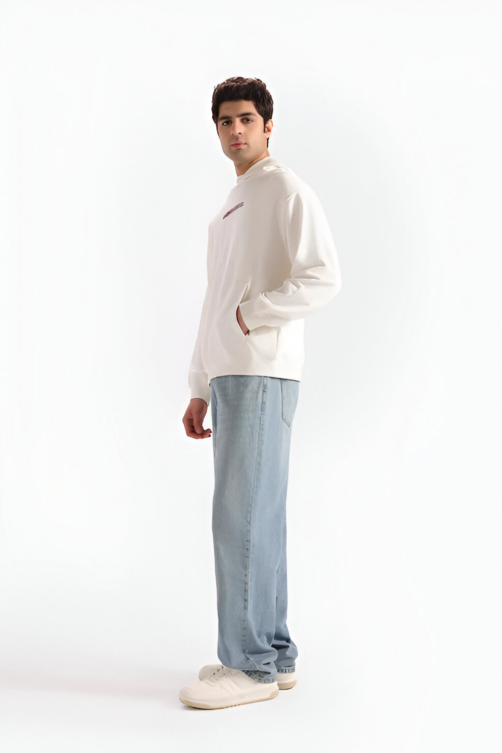 Men’s Slogan Print Hoodie, Kangaroo Pocket