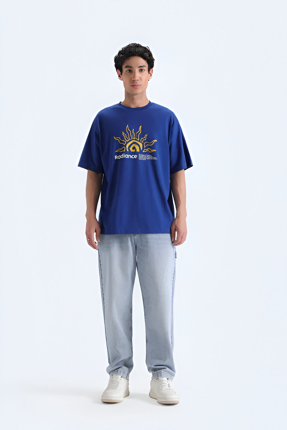 Men’s Graphic T-Shirt With Label Patch, Crew Neck