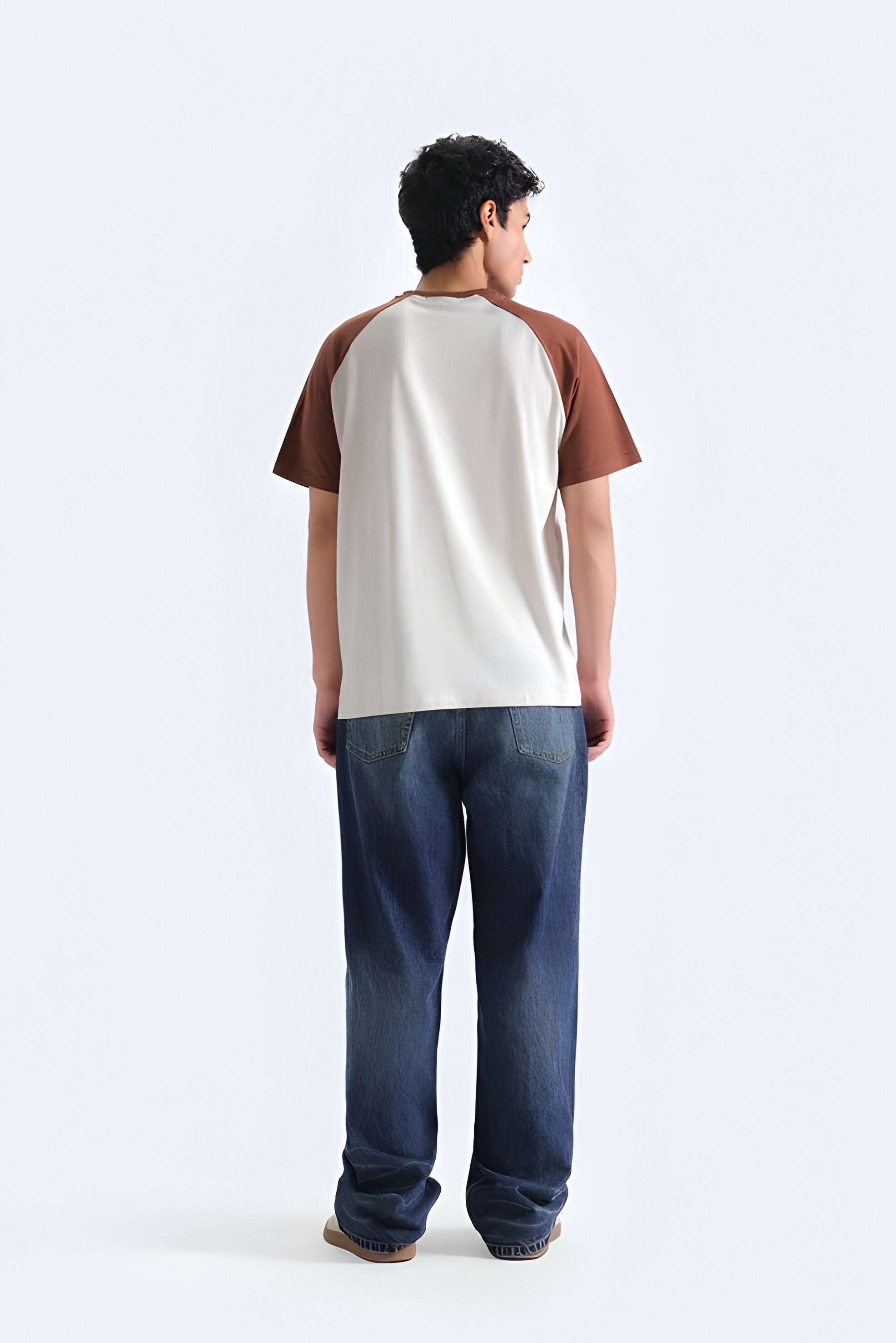 Men’s Color-Block Raglan T-Shirt, Crew Neck