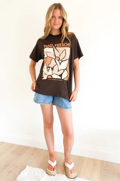 Women’s Freschi Relaxed Tee Brown, Statement Graphic