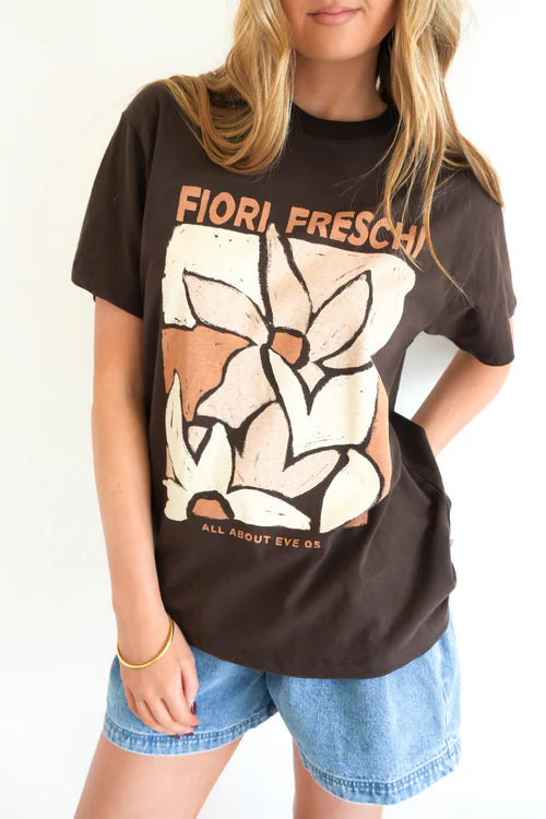 Women’s Freschi Relaxed Tee Brown, Statement Graphic